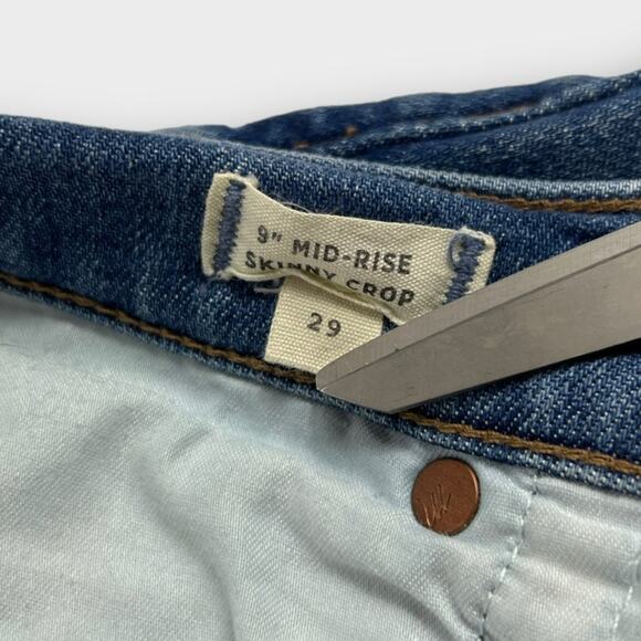 Madewell 9" Mid-Rise Skinny Crop Jeans: Button-Front TENCEL Denim Size 29 - Picture 5 of 9